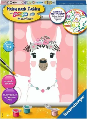 Produktbild von Ravensburger Malen nach Zahlen 28514 - No Drama Lama – Kinder ab 7 Jahren