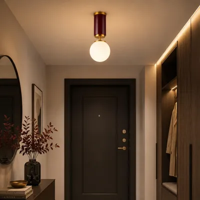 Produktbild von Opviq, Moderne Pendelleuchte Burgunder, Metall & Glas, E27, Ø15 cm, IP20