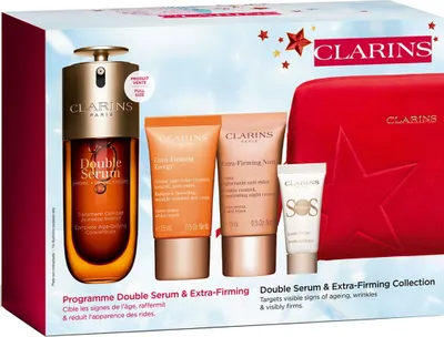 Zdjęcie produktu dla Clarins Podwójne serum i ekstra ujędrniający zestaw świąteczny do pielęgnacji twarzy 15 ml