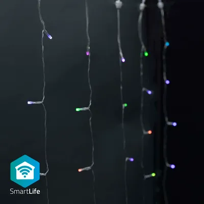 Obrázok produktu pre SmartLife Julbelysning | Ridå | Wi-Fi | RGB | 180 LED | 3 m | Android™ / IOS