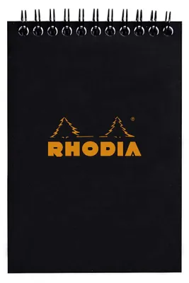 Image de RHODIA 135009C  RHODIA Spiralnotizblock No. 13, DIN A6, kariert, schwarz