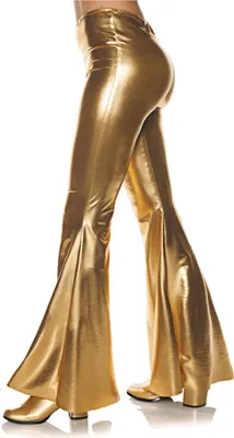 Produktbild von Goldene Metallic Schlaghose als Disco Kostüm Größe: S/M