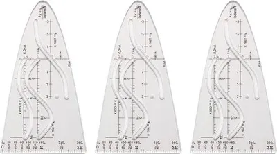 Image de Pochoirs paraboliques - multifonctionnels - 3 pièces - flexibles - plastique