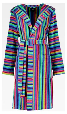 Produktbild von Damen Bademantel Kurzmantel mit Kapuze Multicolor