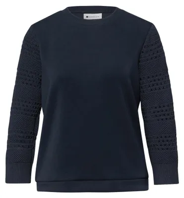 Produktbild von Street One silk look shirt w.knit sleeves shadowed navy 44