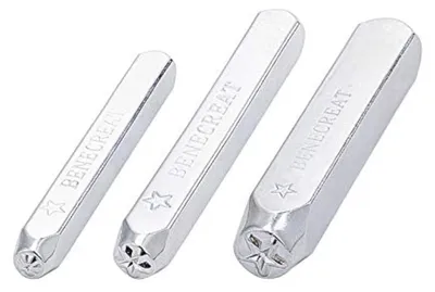 Productafbeelding van Metaalstempelset - Stempels voor sieraden, leer en hout - 2 mm, 4 mm en 6 mm