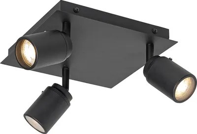 Produktbild von Smarter BadezimmerSpot Schwarz Quadratisch IP44 inkl  3 WiFi GU10 Ducha