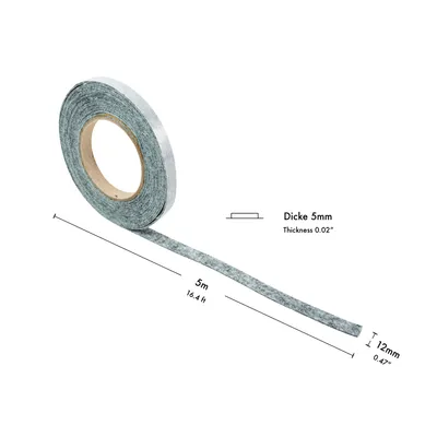 Produktbild von haggiy Filzband selbstklebend in grau - 5 mm dick, 5 Meter lang, Breite: 12 mm