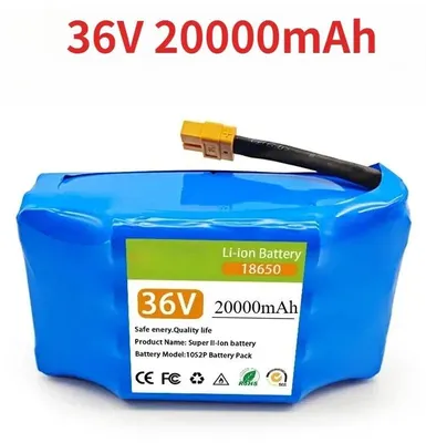 Produktbild von Akku für E-Scooter und Hoverboard - 36V 20000mAh Lithium-Ionen - 10S2P Batteriepack - Für selbstbalancierenden Scooter/Monowheel - Wiederaufladbar