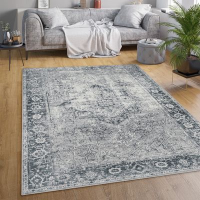 Teppich Wohnzimmer Flachgewebe Orient Marokkanisch Ornamente Vintage Waschbar Grösse 240x340 cm