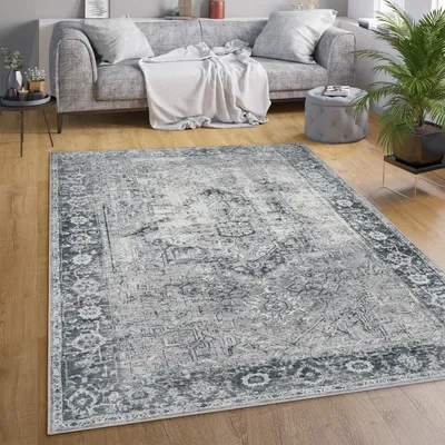 Produktbild von Teppich Wohnzimmer Flachgewebe Orient Marokkanisch Ornamente Vintage Waschbar Grösse 80x150 cm