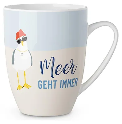 Produktbild von maritimer Becher, Tasse Meerfreunde mit Möwe für 250ml Geschenk für Dich