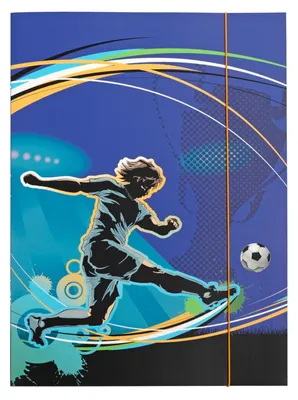 Image de Idena - Porte-documents A3 avec motif football, porte-documents en carton robuste, porte-courrier avec rabats intérieurs et fermeture élastique