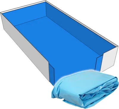Produktbild von Poolfolie Rechteck Pool I 700 x 350 x 150 cm I 0,8 mm I blau I Keilbiese I ausgebildete Ecken