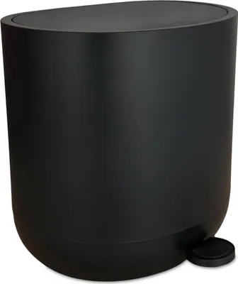Obrázok produktu pre Odpadkový kôš Relaxdays, 7 litrov, automatické spúšťanie, pedál, vyberateľný vnútorný kôš, kozmetický kôš, matný kôš do kúpeľne, čierny