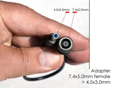 Produktbild von ADAPTER HP 7,4x5,0mm 4,5x3,0mm FÜR DELL und HP NETZTEILE DC STECKER ADP-3