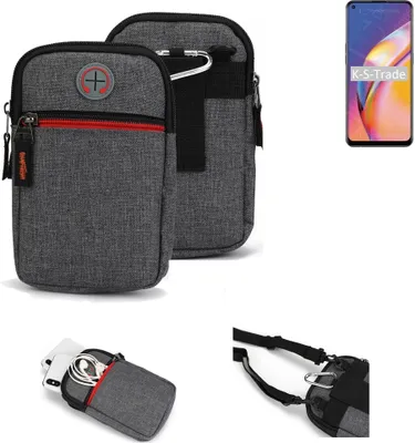 Produktbild von K-S-Trade Holster Gürteltasche kompatibel mit Oppo F19 Pro+ 5G Handy Tasche Schutz Hülle grau Zusatzfächer 1x
