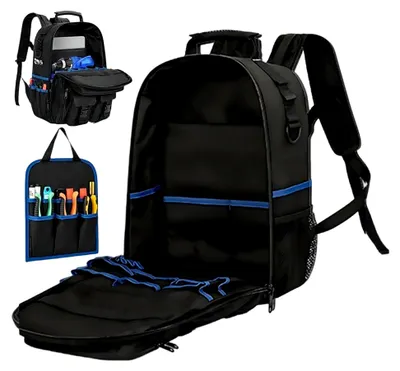 Produktbild von Werkzeugrucksack mit mehreren Taschen für Techniker und Handwerker