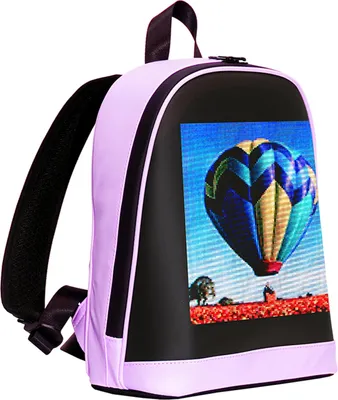Produktbild von LED Rucksack Smart Screen Outdoor Reisetasche mit BT App Control und High-Clear Display DIY für Unterhaltung und kommerzielle Anzeige lila