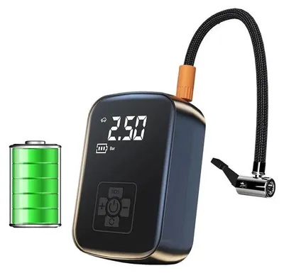 Image de Pompe à vélo portable - Compresseur électrique - 150 PSI - Affichage numérique - Pour les pneus de vélo et les ballons
