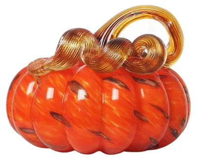 Productafbeelding van Solidchoice - Handgemaakte Glazen Pompoen Figurine 10 cm voor Halloween Decoratie