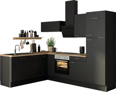 Produktbild von Optifit Winkelküche ohne Geräte Ingvar420 270 cm anthrazit matt zerlegt Variante rechts KCIN 2720ROE-8+
