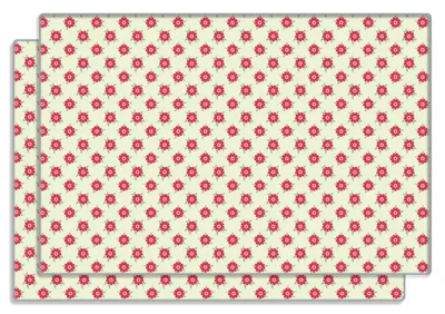 Produktbild von Wallario Frühstücksbrettchen 2er Set aus Glas, je 20 x 30 cm, mit rutschfesten Füßen, Motiv Muster mit Blüten und Blättern