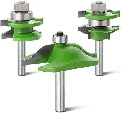 Immagine prodotto di Set di frese in carburo per la lavorazione del legno - Foro da 8 mm - Utensili a tagliente libero - Modelli professionali
