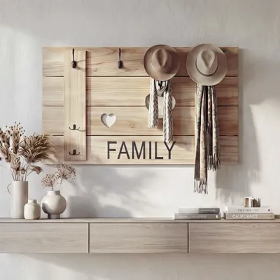 Immagine prodotto di Armadio a muro HWC-C89 Family, Armadio a pannello, Shabby-Look Vintage, 8 Ganci 60x90cm ~ naturbraun