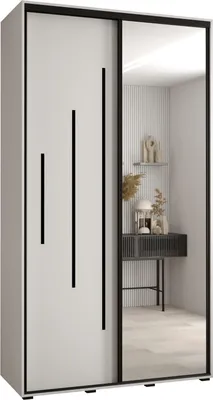 Produktbild von MEBLE KRYSPOL Davos 13 Schrank, zwei Türen - 235,2x130x60 cm - Weiß Weiß Schwarz