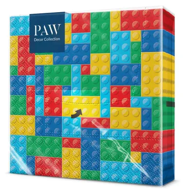 Produktbild von PAW Papierservietten 33 x 33 cm, 20 Stück - Bunte Bausteine