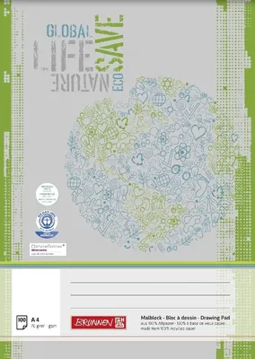 Produktbild von Malblock A4  70g/qm Recycling 100 Blatt Packung mit 5 Stück