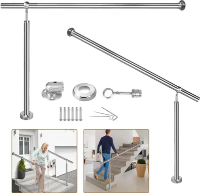 Obrázek produktu pro LZQ 150 cm zábradlí Vstupní zábradlí Schodišťové zábradlí z nerezové oceli pro zábradlí na stěnu Schody, venkovní a vnitřní