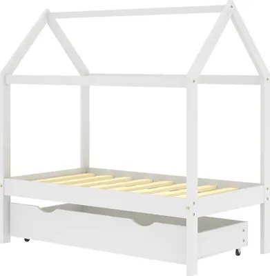 Produktbild von vidaXL Kinderbett mit Schublade Weiß Massivholz Kiefer 70x140 cm