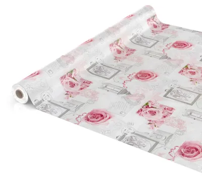 Wachstuchtischdecke wasserabweisend im Retrodesign Grau 140 x 350 cm, Hauptbild