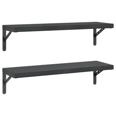 Immagine prodotto di Mensole a Muro 2 pz 75x23,5 cm Nero in Acciaio Inossidabile