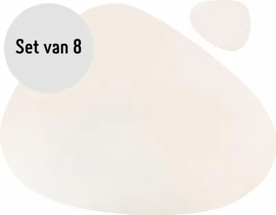Produktbild von Krumble Tischset und Untersetzer - Design Tischset mit Untersetzer /  Weiß - 8-Stück Set - Anti-Rutsch - Lederoptik