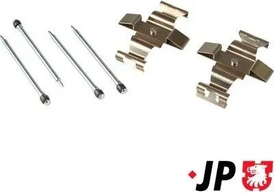 Produktbild von JP GROUP 1364004510 Zubehörsatz Scheibenbremsbelag Vorne passend für MERCEDES-BENZ E-Klasse Limousine (W211) C-Klasse Limousine (W203) CLK (C209)