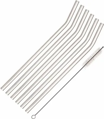 Zdjęcie produktu dla WESTMARK słomki do picia 6 szt. szklane wygięte + szczoteczka do czyszczenia