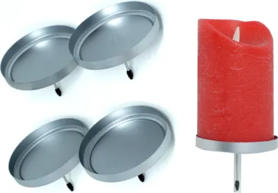 Produktbild von 4 Kerzenhalter Kerzenpick ohne Dorn für LED Kerze Adventskranz Weihnachtsdeko