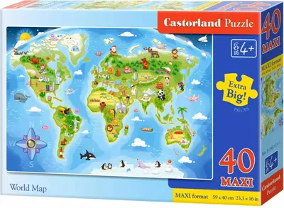 Immagine prodotto di Puzzle podłogowe Castorland Mapa Świata 40 elementów Maxi