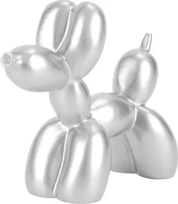 Zdjęcie produktu dla HEEPDD Balonowa figurka psa srebrna 7,5 x 9 cm