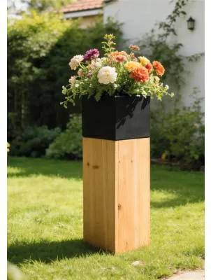 Produktbild von Pflanzständer Lafiora Metall Holz 16 x 16 x 55 cm
