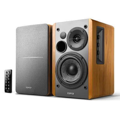 Produktbild von Edifier Studio R1280DB - 2.0 Bluetooth-Lautsprechersystem (42 Watt), Regallautsprecher mit Infrarot-Fernbedienung in Holzfarbe