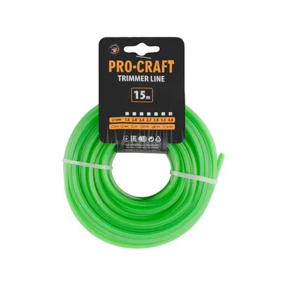 Obrázek produktu pro Struna žací (4mm) (15m) čtverec PROCRAFT KV-4/15