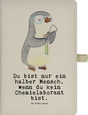 Produktbild von Mr. & Mrs. Panda Kladde Chemielaborant Herz - Transparent - Geschenk, Spruch, Labor, Studium, Wissenschaftler, Skizzenbuch, Reisetagebuch, Journal, Notizbuch A5, Beruf