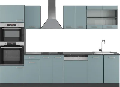 Produktbild von Vicco Kuchyňský kout R-Line, 300 cm s vysokou skříní, bez pracovní desky, Modrošedá/Antracit