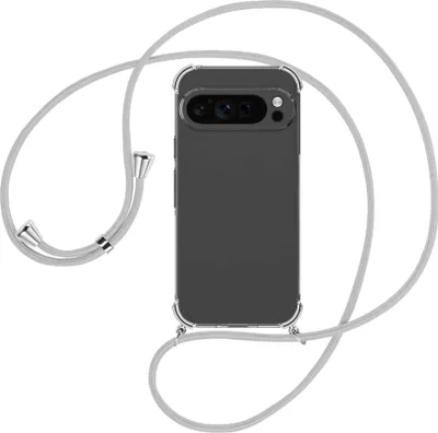 Produktbild von Handykette Backcover-Schutzhülle mit Band (Metall silberfarben) für Google Pixel 9 Pro XL (6.8'') - silbergrau