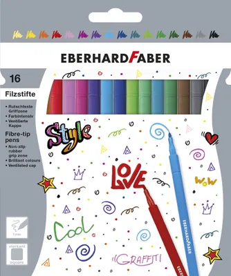 Produktbild von EBERHARD FABER Fasermaler 16er Kartonetui
