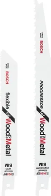 Produktbild von Bosch Progressor & Flexible for Wood and Metal Säbelsägeblatt Set BIM 2 Stk. ( 260925C110 ) 150 / 200 mm für Holz und Metall